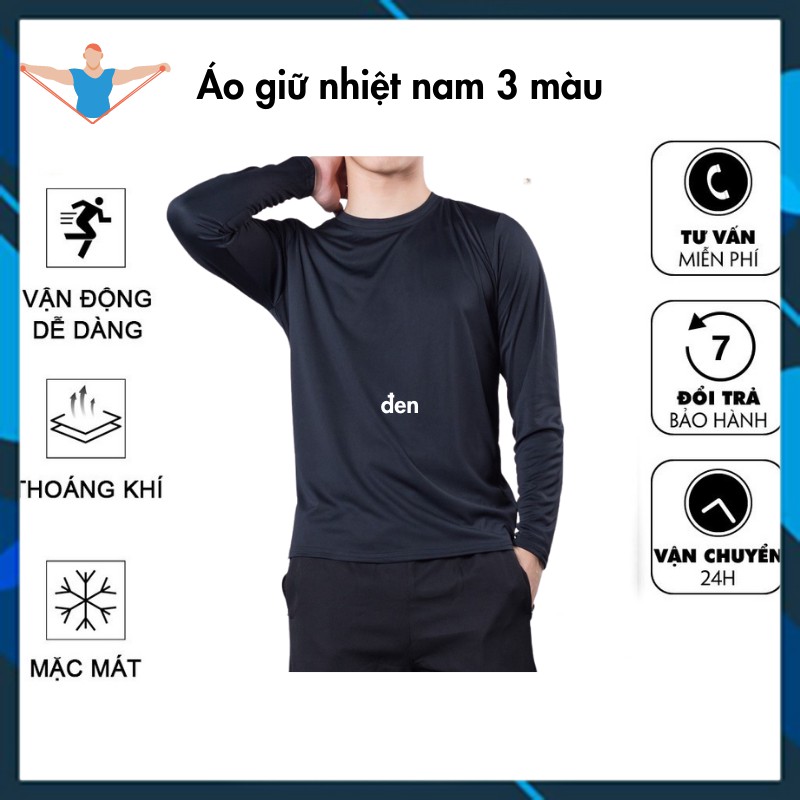 (Quà tặng là 1 gói xả bạn nha) Áo thun nam tay dài Giữ nhiệt thể thao nam co giãn, giữ ấm, màu sắc trẻ trung 3 màu