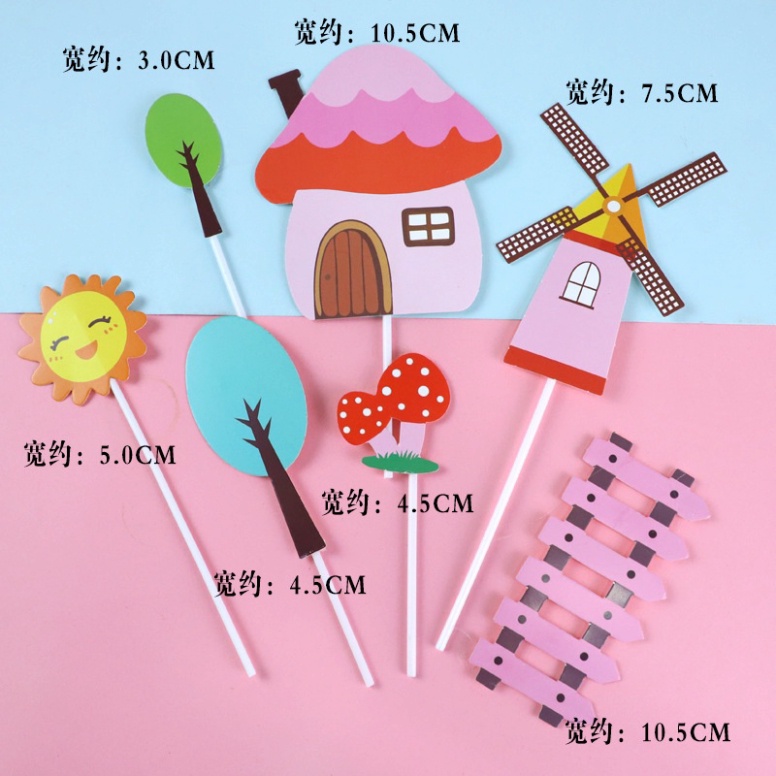 đồ trang trí bánh kem [FREESHIP❤️] set cắm ngôi nhà mới