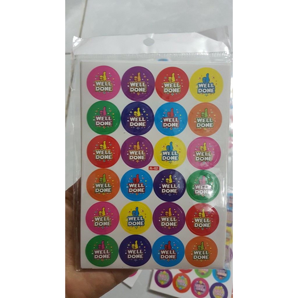 Set 10 túi Sticker Lời Khen Tiếng Anh Siêu Đẹp