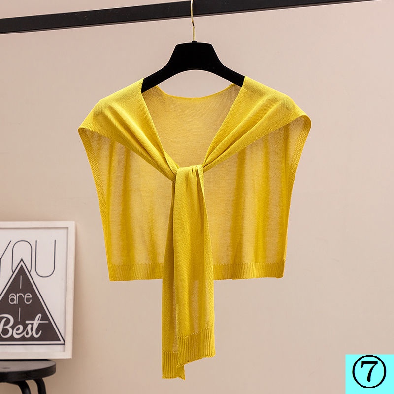 Áo Sơ Mi Nhỏ Vải Lụa Lạnh Dệt Kim Mỏng Nhẹ Bảo Vệ Vai Phong Cách Mới Thời Trang Mùa Hè Năm 2021 Dành Cho Bạn Nữ