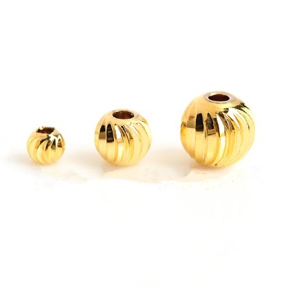 Hạt Chuỗi Hạt Tròn Màu Vàng 14K Không Phai Dùng Làm Trang Sức Diy