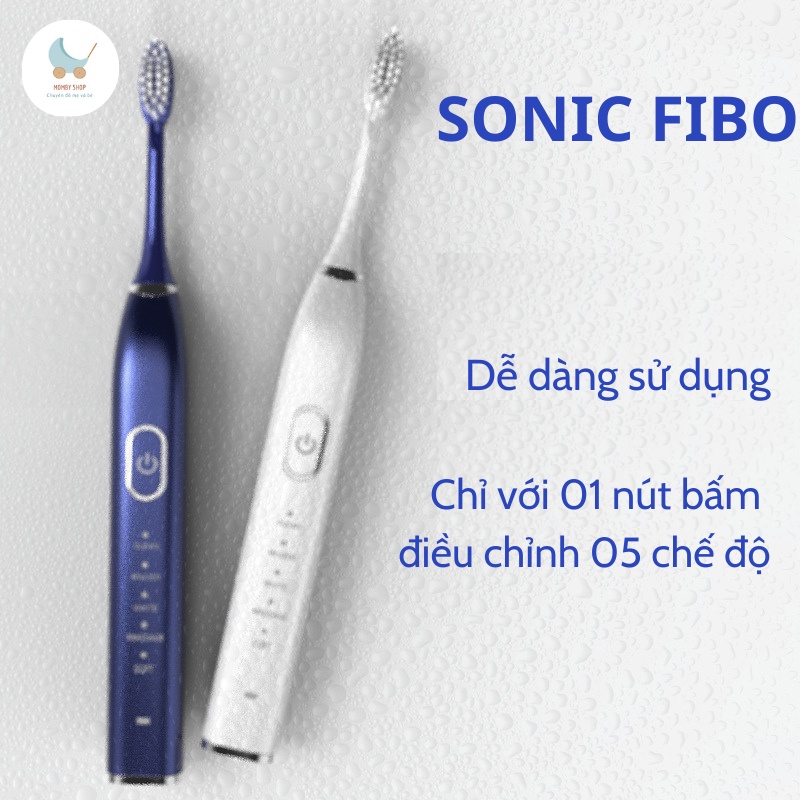 Bàn chải điện Sonic FIBO- Bàn chải đánh răng tự động công nghệ sạc 1 lần dùng 2 tháng - Giúp vệ sinh răng miệng hiệu quả