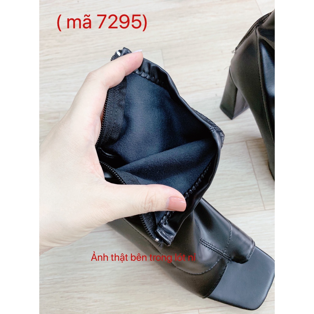 Bốt hở mũi khóa sau cao 8p chanh xả 3681