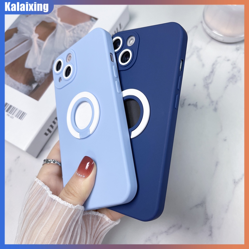 Ốp Điện Thoại Mềm Màu Macaron Có Giá Đỡ Ẩn Cho iPhone 13 Pro Max 12 Pro 11 Pro Max X Xs Max Xr