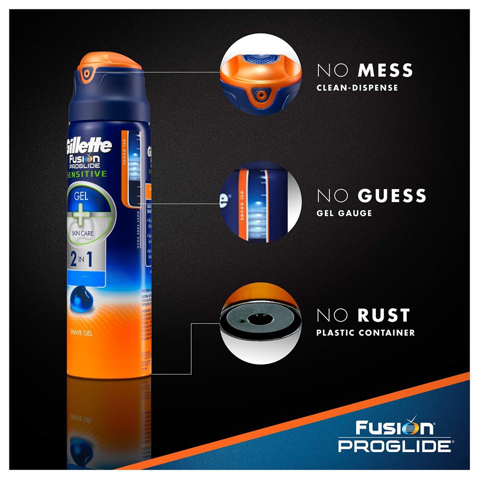 Gel cạo râu Gillette Fusion Proglide 2 in 1