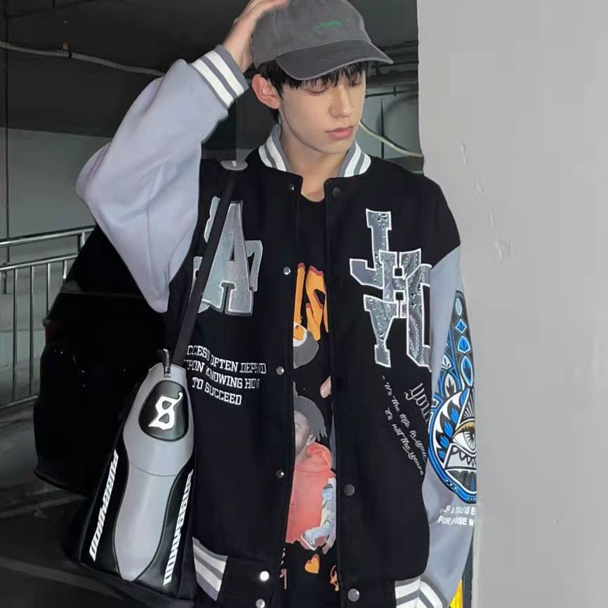 Áo Khoác Bóng Chày Dáng Rộng Phong Cách hip hop Mỹ Thời Trang Xuân Thu Cao Cấp Cho Nam Và Nữ