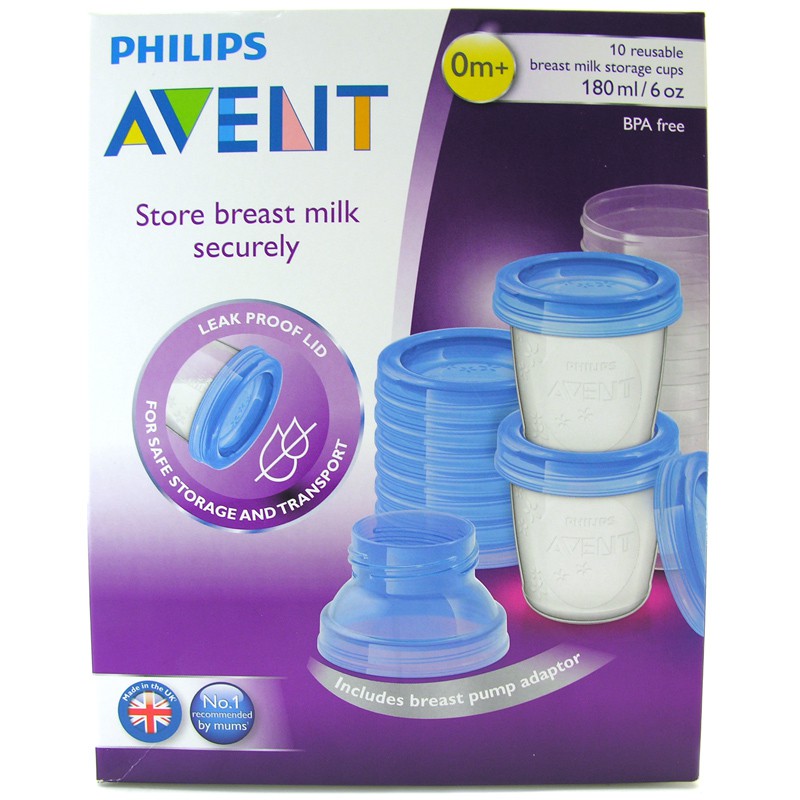 Hộp 5 cốc trữ sữa Avent 180ml
