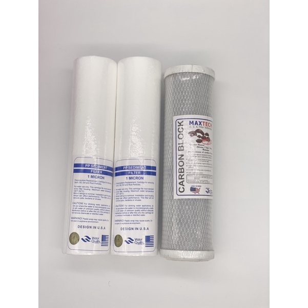 Bộ 3 lõi lọc nước: 2 lõi pp 10inch + 1 lõi cto 10inch