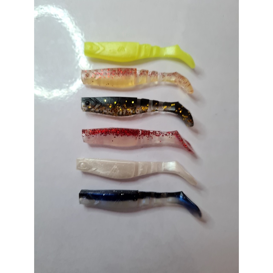 Mồi mềm 3 khúc câu lure Coser ( 10 con - 55mm ) - Chuyên câu cá lóc . chẽm ......