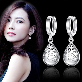 Bông tai bạc S925 hình giọt lệ đính đá quyến rũ DanKo123