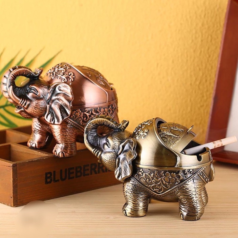 Gạt tàn hoàng gia Voi Thái-GẠT TÀN VOI HOA VĂN HỌA TIẾT TÂN CỔ ĐIỂN