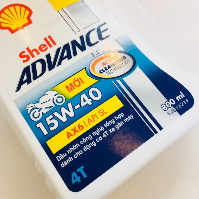 Nhớt Shell AX6 Công Nghệ Tổng Hợp 15W40 800ml cao cấp chuyên tay côn