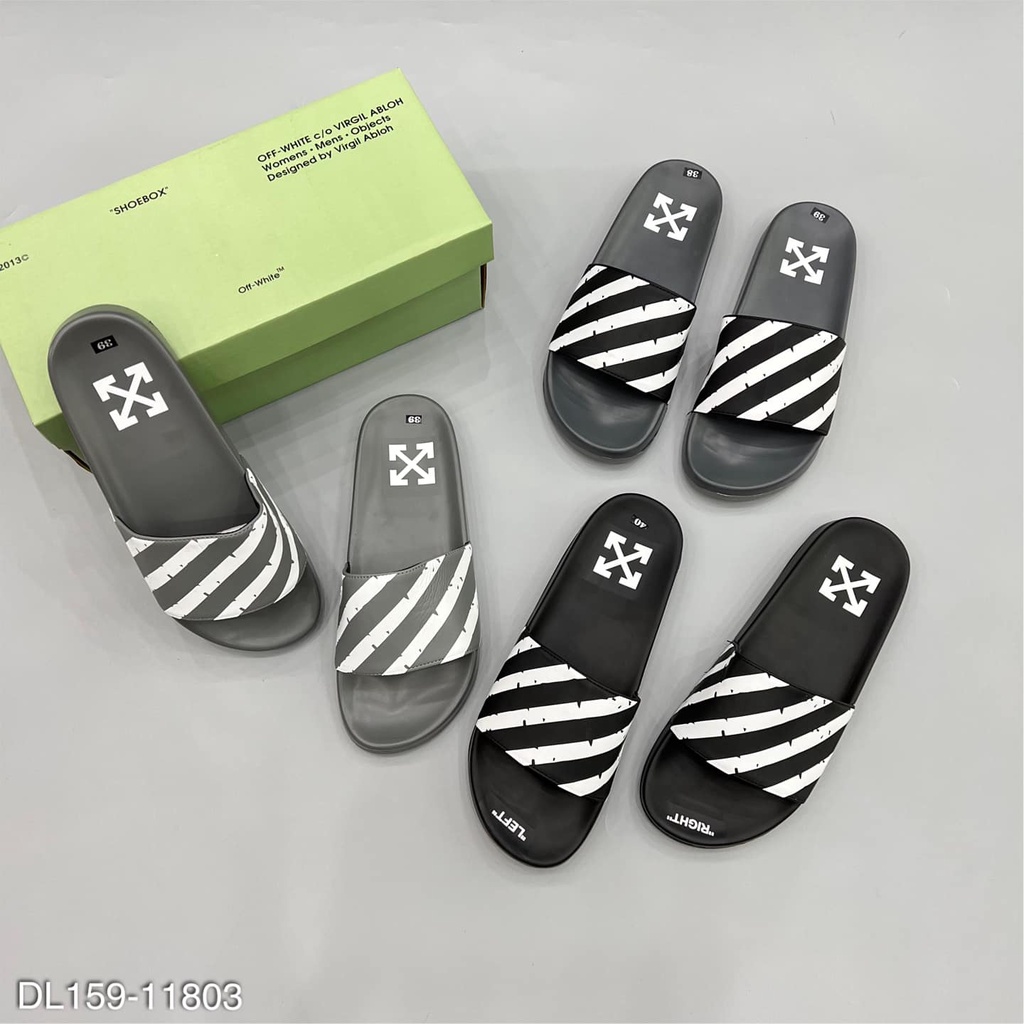 Dép lê off white quai da siêu nét quai da đỉnh cao TrungPii Siêu rẻ shopee