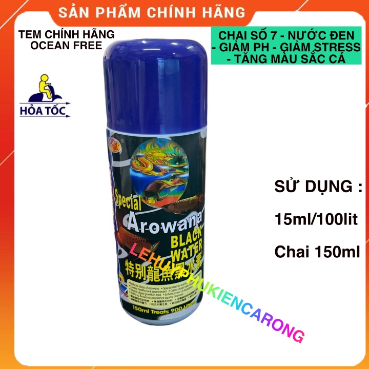 Chai số 7 cá rồng BLACK WATER - Chai Nước Đen - Giảm PH , Tăng Sức Đề Kháng, Phát Triển Màu Sắc Cho Cá Chai 150ml