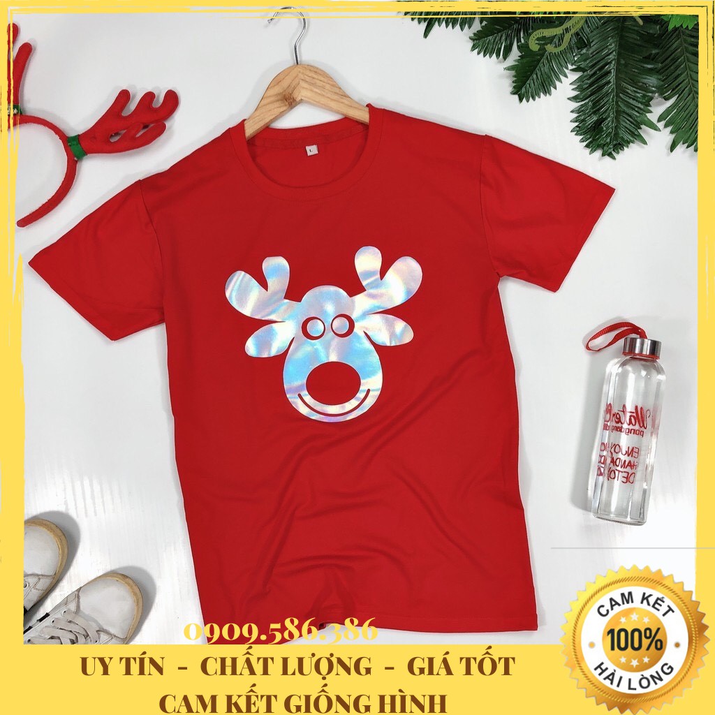 Áo Thun Noel ❤️ In Phản Quang 7 Màu Khi Bật Đèn Flash Dễ Thương Cực Hot