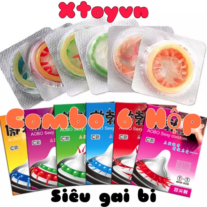 Combo 6 Bao Cao Su GAI 6L BI Extra Sensitive RUNBO bcs siêu mỏng/nhiều gel/tránh thai/49mm/chống xuất tinh sớm Xtoy