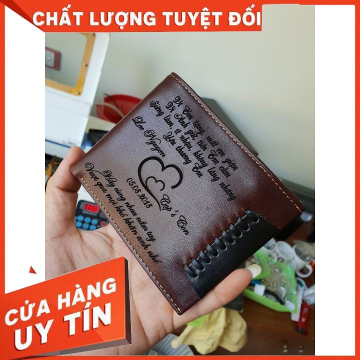 Ví Da Bò Khắc Tên Hình Ảnh Theo Yêu Cầu - Quà Tặng