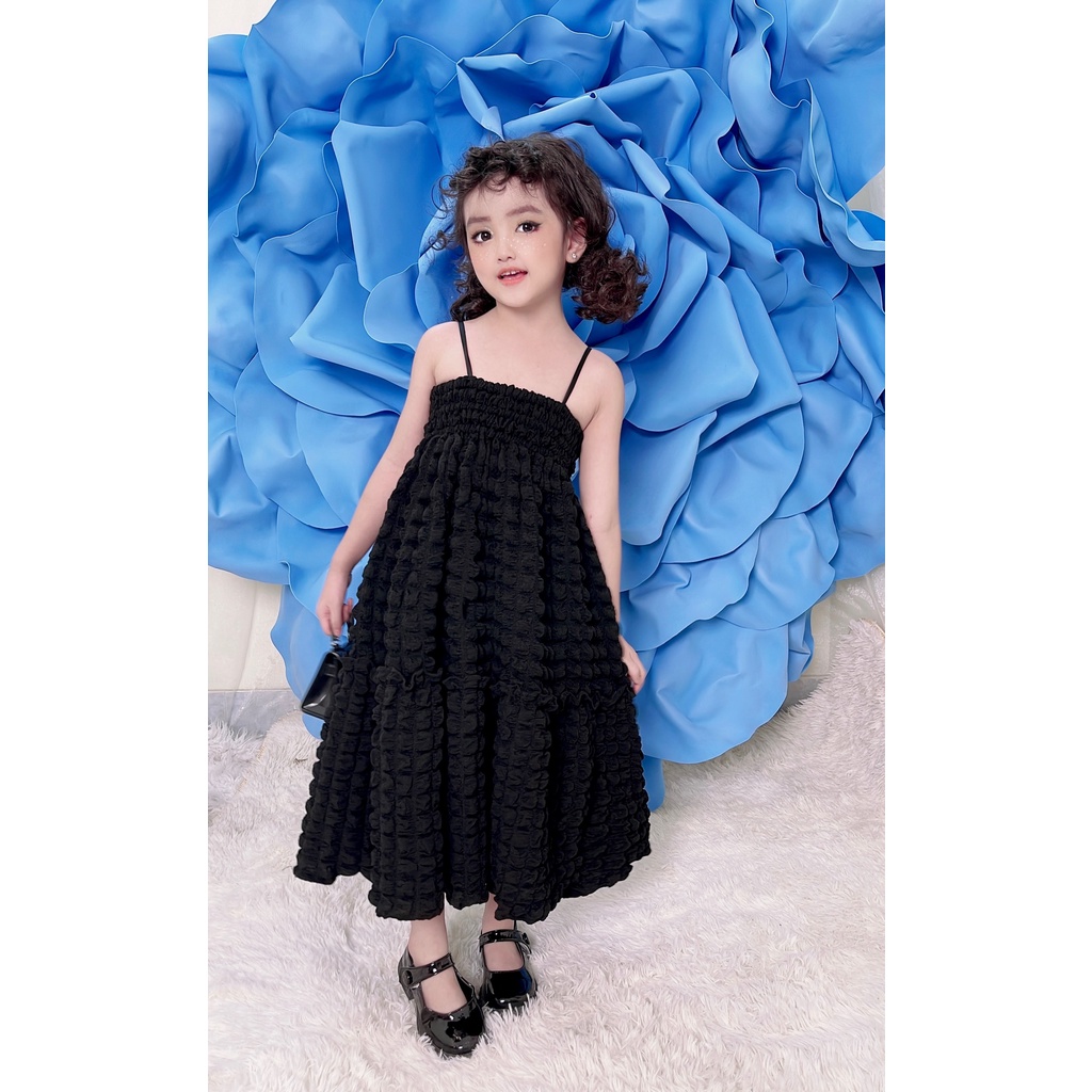 Đầm cho bé bông gòn đen HOMI BABY HOUSE váy cho bé gái đi chơi dạo phố