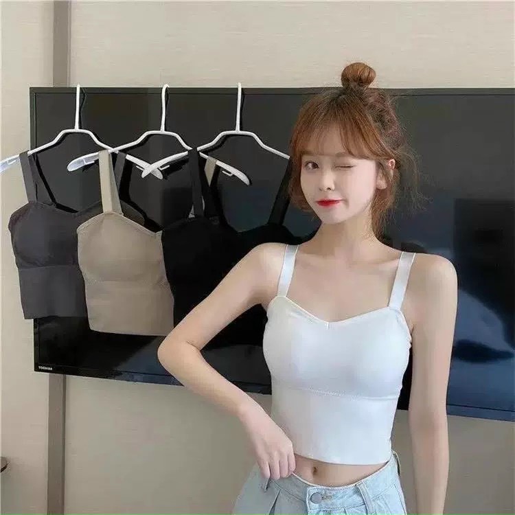 Áo 2 Dây - Áo Ngực Bra Thân Dài 2 Dây Cotton Len Tăm Kiểu Dáng Hàn Quốc Có Đệm Ngực 949 | BigBuy360 - bigbuy360.vn