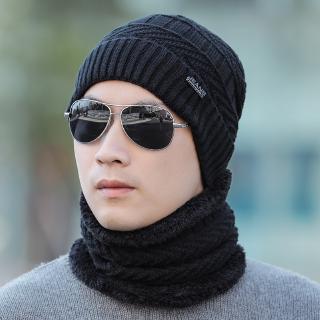 set mũ len kèm khăn choàng cổ giữ ấm cho nam và nữ