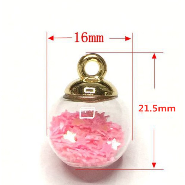 Set 10 lọ thủy tinh Mini 16mm dùng làm đồ trang sức thủ công