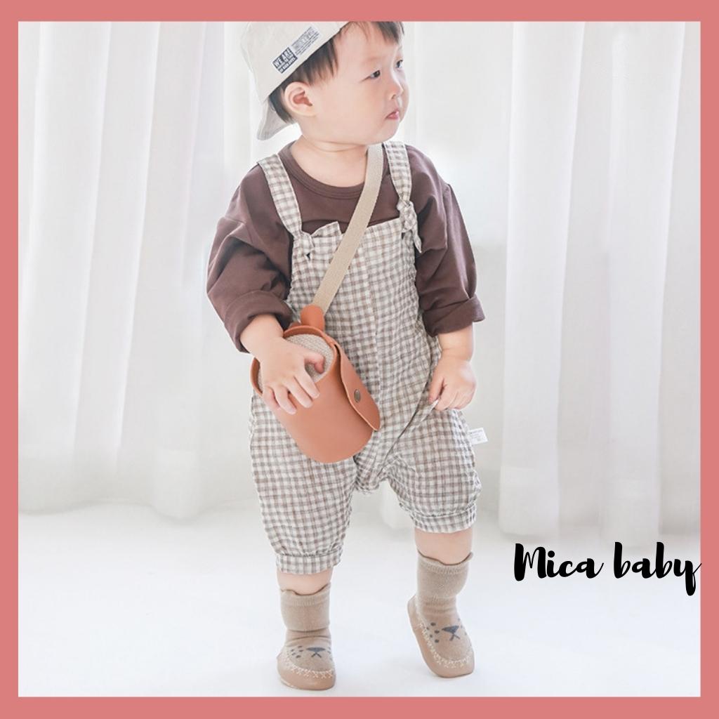 Giày tất tập đi chống trơn trượt hình gấu đáng yêu cho bé Mica baby T08