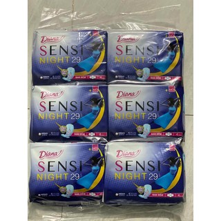 set 6 gói băng vệ sinh Diana Sensi ban đêm dài 29cm