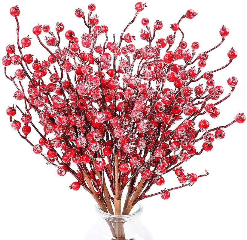 1/3 Nhánh quả mọng nhân tạo xinh xắn dùng để trang trí