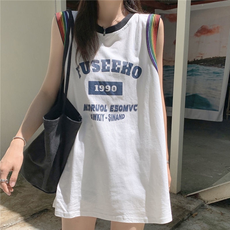 Áo Thun Bóng Rổ Không Tay Dáng Rộng Phong Cách Đường Phố Mỹ Thời Trang Mùa Hè Hàng Mới Dành Cho Bạn Nữ