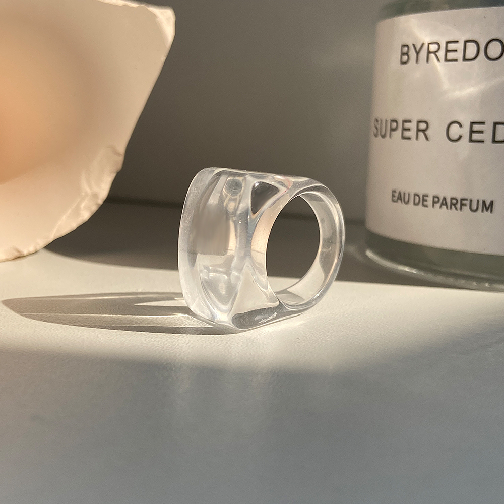 Nhẫn Nhựa Acrylic Trong Suốt Phong Cách Cá Tính Thời Trang Hàn Quốc