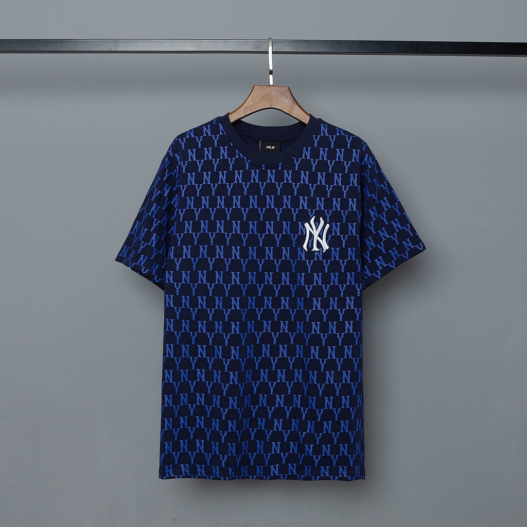❤❀  ❤ Áo Thun Cotton Ngắn Tay Thêu Họa Tiết MLB NY Thời Trang Cho Cặp Đôi