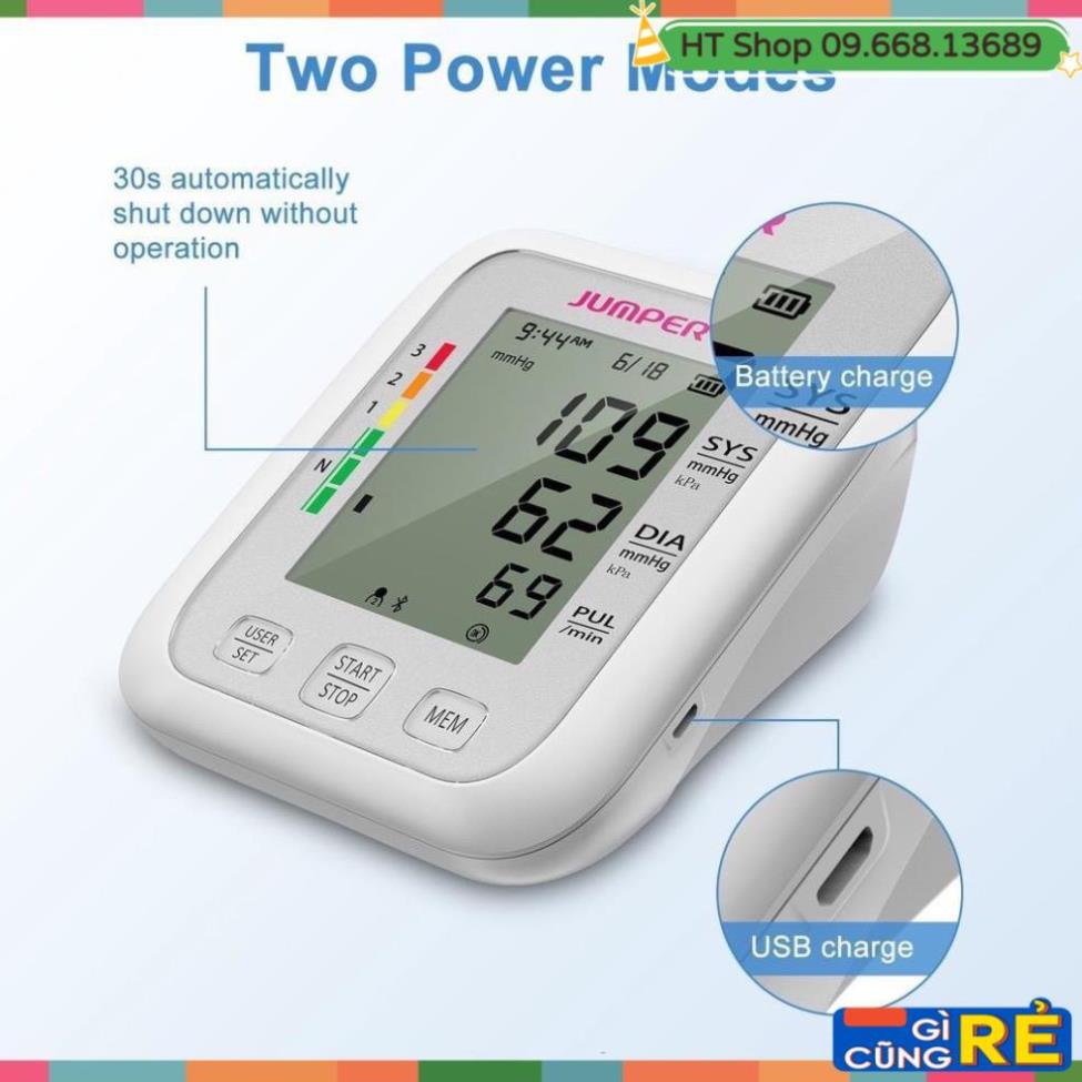 Máy đo huyết áp omron điện tử bắp tay Jumper JPD-HA121, Kết nối Bluetooth + APP,