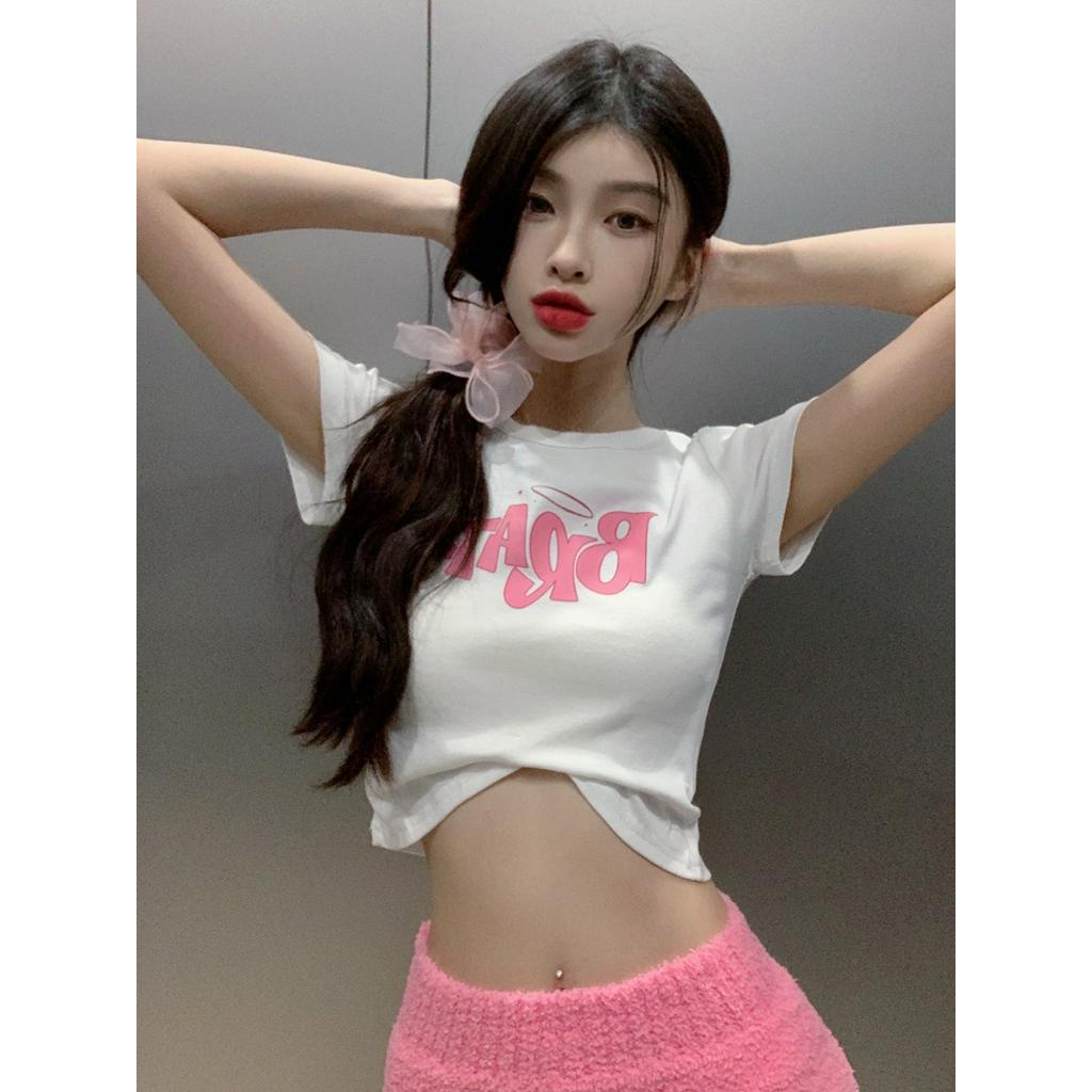 Áo Thun Dáng Ôm Cổ Tròn Ngắn Tay In Hình Thời Trang Cá Tính 61750