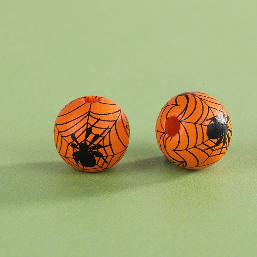 Hạt Gỗ Tròn Nhiều Màu Sắc In Họa Tiết Nhện 1 Cái VANES1 Dùng Làm Trang Sức / Dây