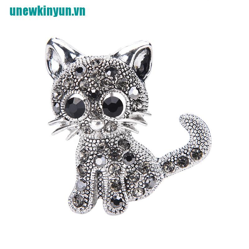 Y●Trâm Cài Áo Mạ Bạc Hình Mèo Con Dễ Thương