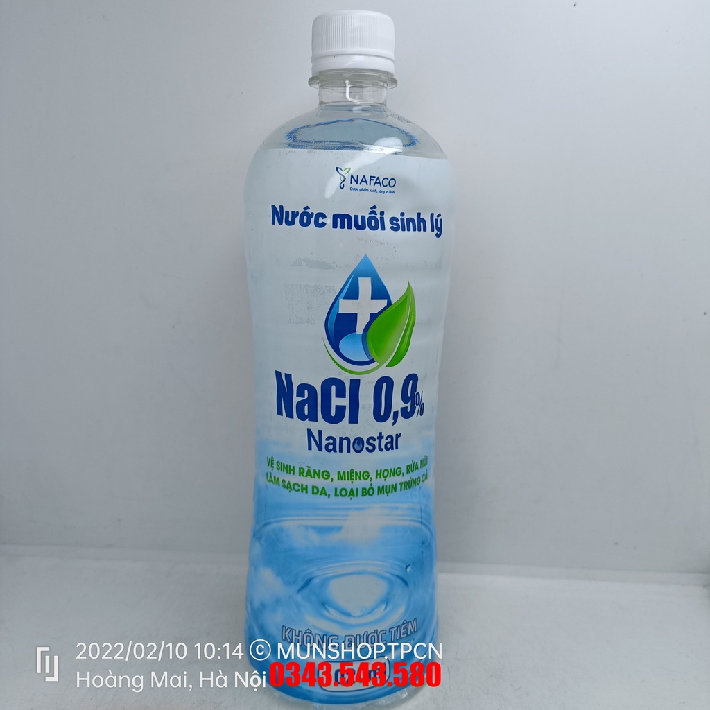 Nước muối sinh lý NaCl 0,9% chai 1000ml ( chỉ hỏa tốc)