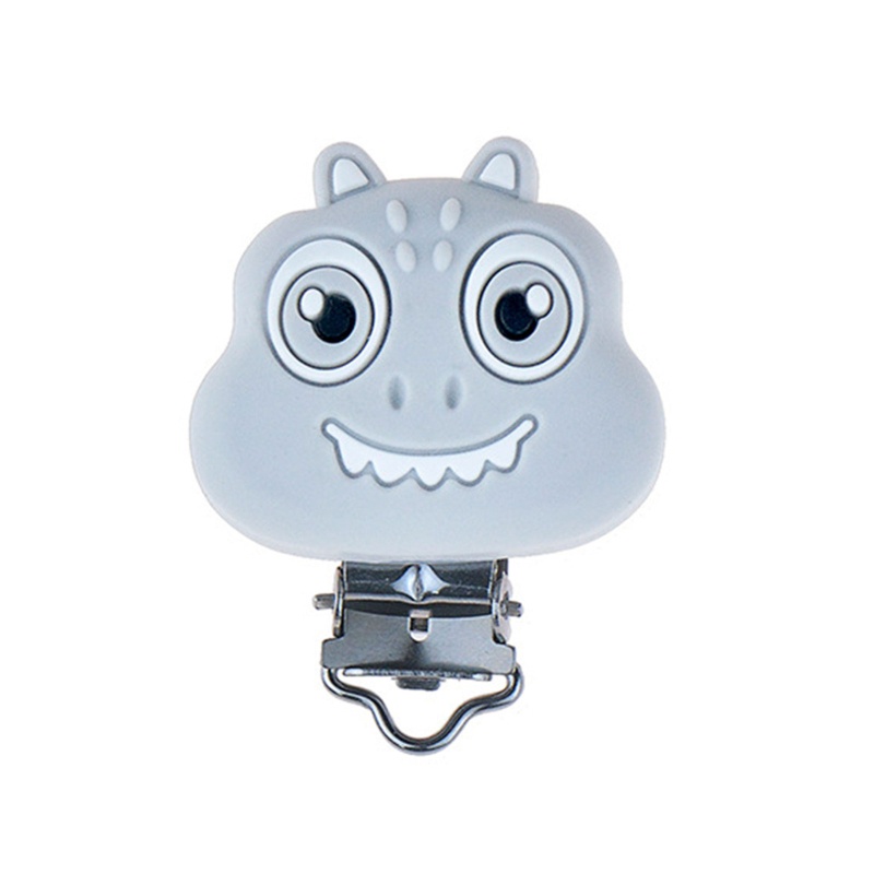 Kẹp Đỡ Núm Vú Giả Ngậm Mọc Răng Bằng Silicon Cấp Thực Phẩm Hình Khủng Long Hoạt Hình An Toàn Chống Rơi