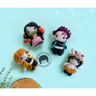 Móc khóa - búp bê kimetsu no yaiba bằng len - demon slayer