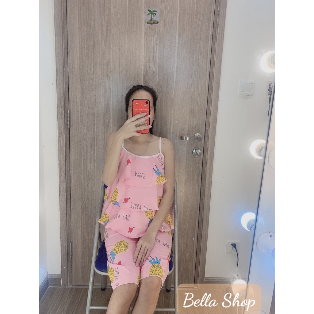 Đồ bộ ngủ mặc nhà hai dây tầng kate đẹp,nhiều họa tiết màu sắc đáng yêu,Free size(40-52kg).TANG001 | BigBuy360 - bigbuy360.vn