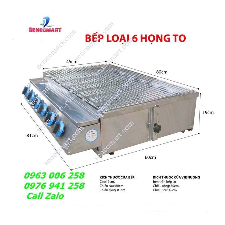 Bếp Gas Nướng Không Khói - Bếp Nướng Inox Nướng Xúc Xích, Thịt, Hải Sản Các Loại