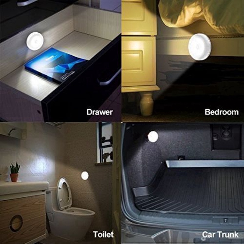 Đèn Led 3 Bóng Hình Tròn Sáng Tạo Gắn Tường/Xe Hơi/Tủ/Phòng Ngủ