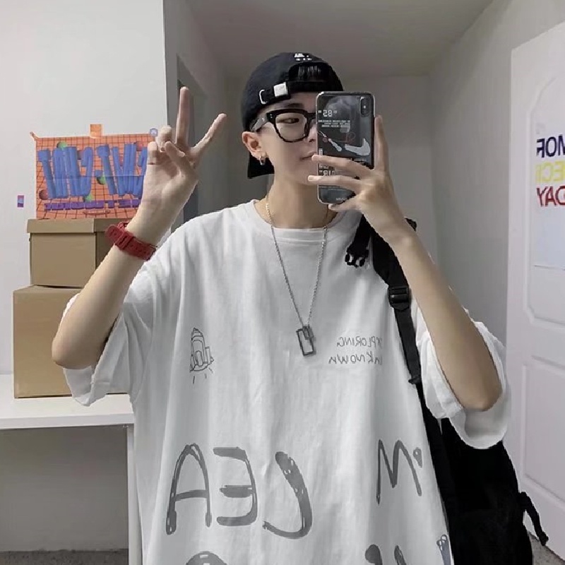 Áo Thun Tay Ngắn Cổ Tròn In Chữ Thời Trang Dành Cho Nam Size M-5XL