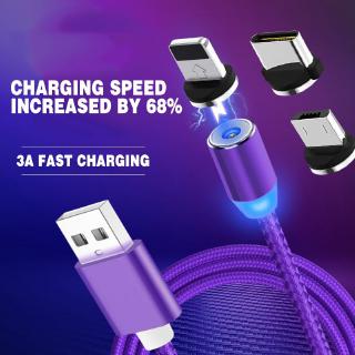Ready Stock 2.4A Quick charge USB Magnetic Charger Cable USB TypeC iPhone Micro Android IOS Cable