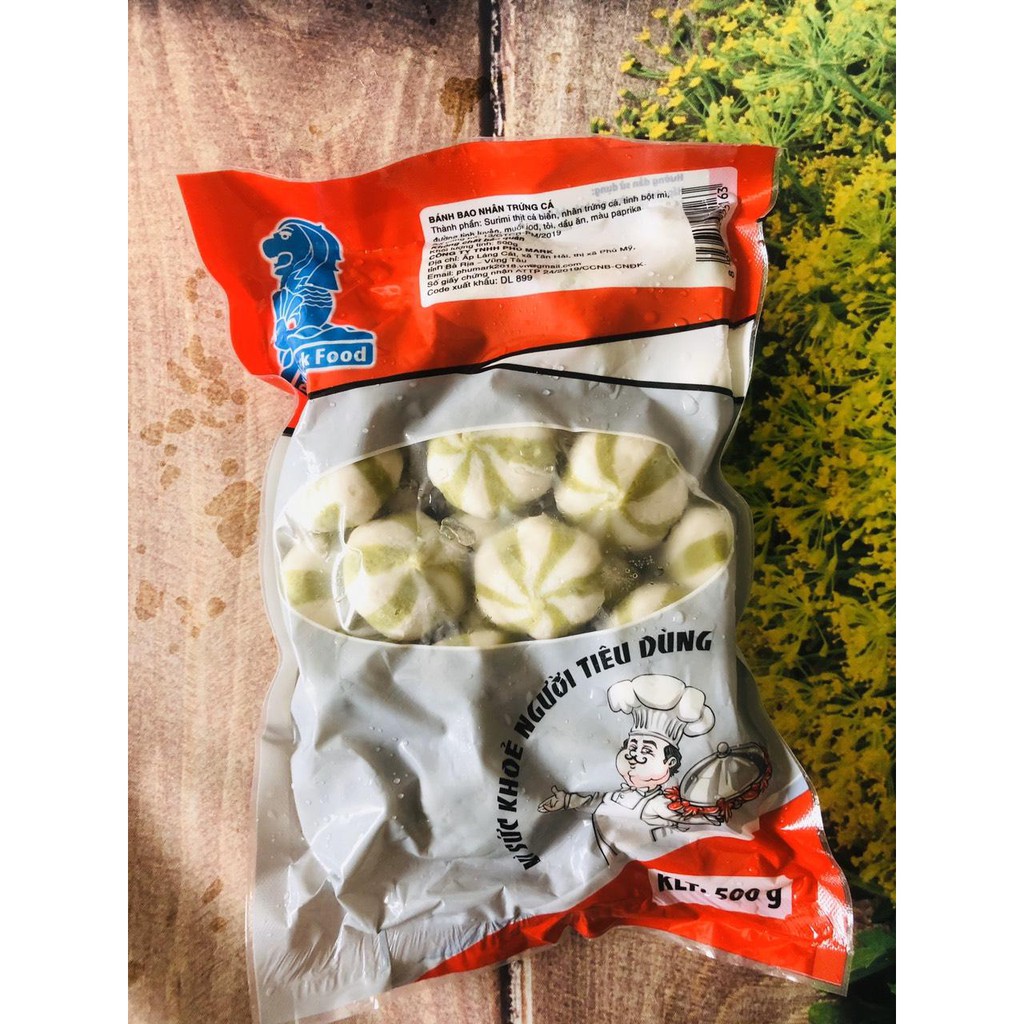gói 500g viên hải sản nhân trứng nhím biển (hàng Việt Nam) gói màu xanh