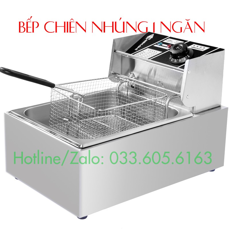 Bếp chiên nhúng 1 ngăn giá sỉ Nguồn điện 220V công suất 2500W nhiệt độ lên nhanh chiên đồ ngon