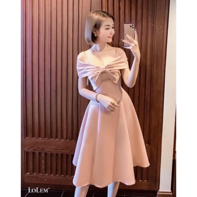 💕ĐẦM XOÈ 2S BẸT VAI NƠ XÒE RỘNG Y HÌNH 💕