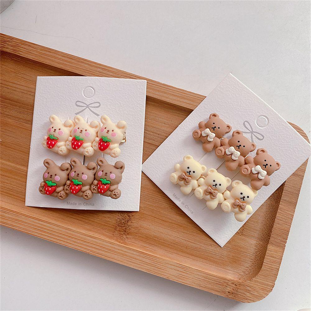 Shanlin Set 2 Kẹp Tóc Hình Trái Tim / Ngôi Sao / Gấu Xinh Xắn Cho Bé Gái