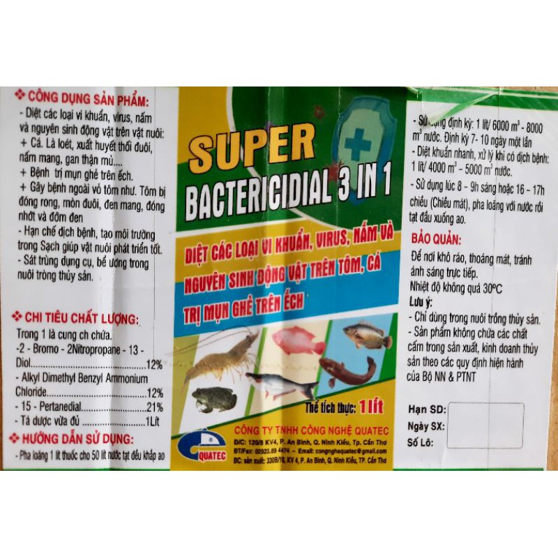 Super 3.1 diệt khuẩn, nấm, virus và nguyên sinh động vật trên tôm cá