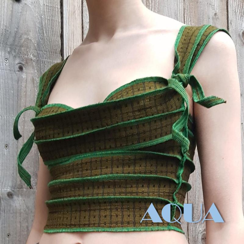 Áo Croptop Không Tay Màu Sắc Tương Phản Thời Trang Mùa Hè Dành Cho Nữ