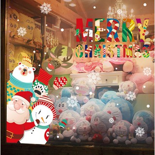 Decal dán tường Ông già noel gõ cửa